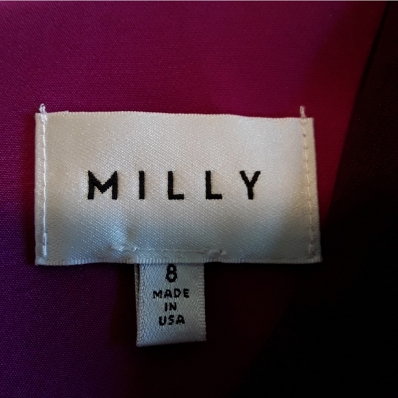 Milly NWOT Morgan Purple V-neck Bell Sleeve Dress - Picture 3 of 5